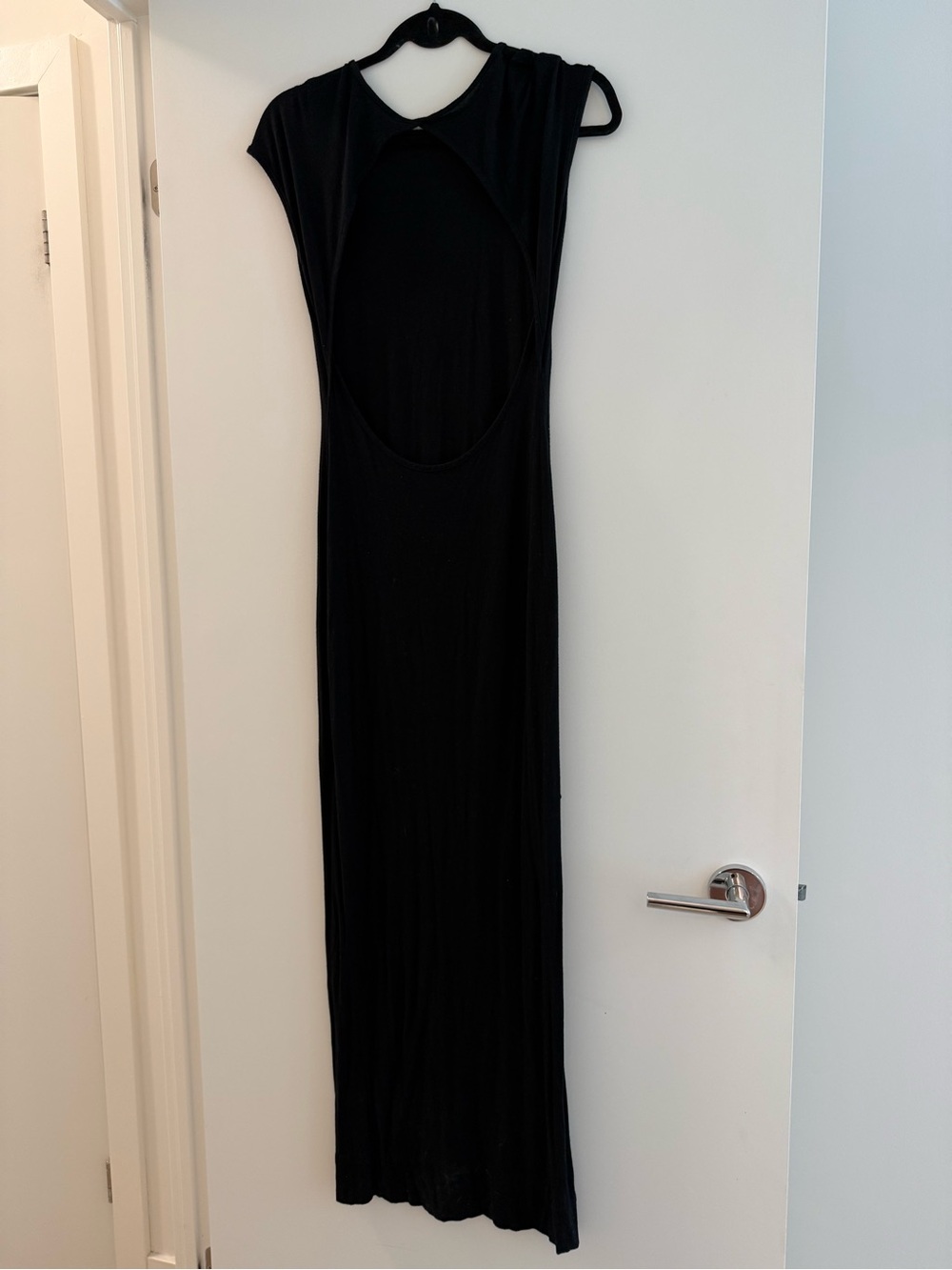 Sleeveless Black Maxi Dress with Open Back